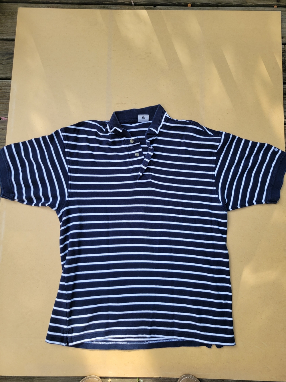 Columbia Sportwear Striped Polo Gold Shirt S MEDIUM